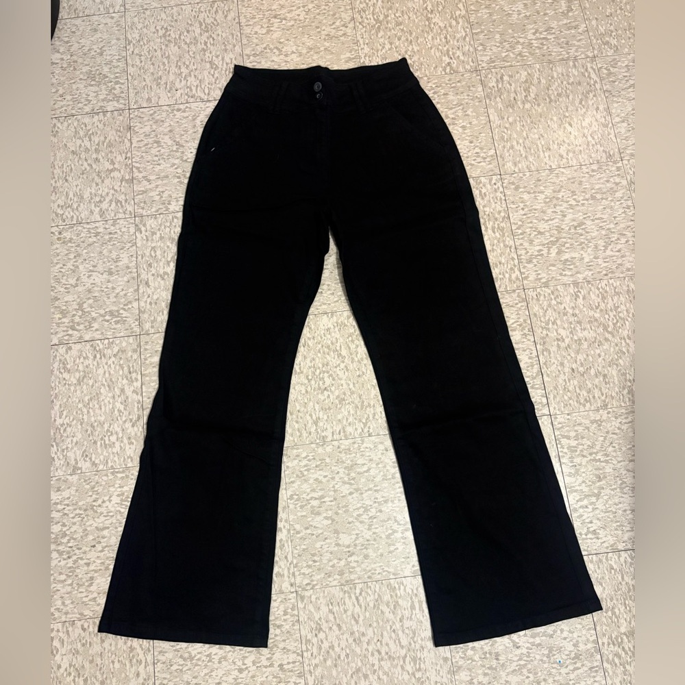 Wide Leg Women's Pants - Black - Picture 2 of 7